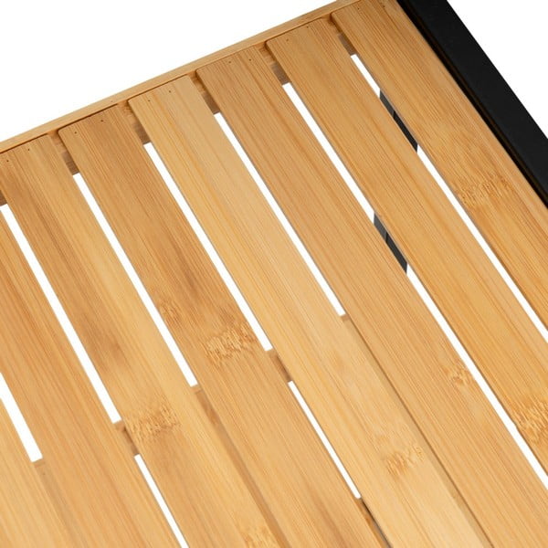 Etajeră neagră/în culoare naturală din bambus 30x70 cm – Casa Selección-image-2