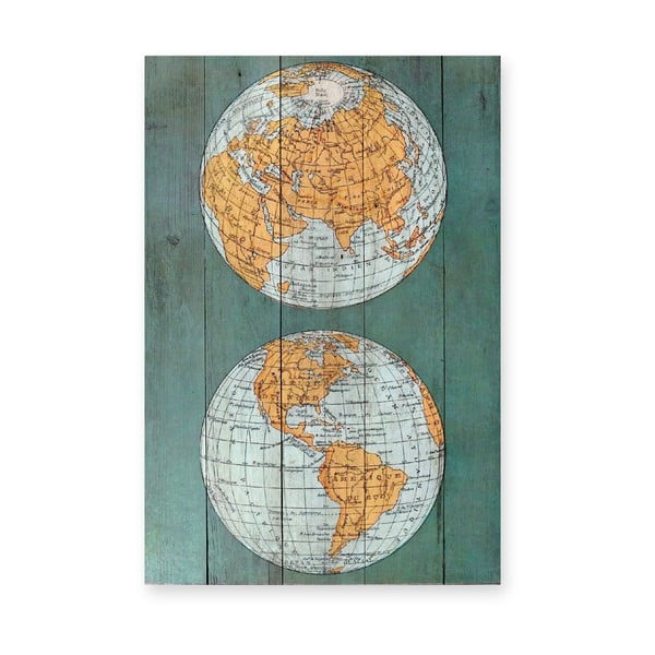 Pictură pe lemn Surdic Tabla The World, 40 x 60 cm