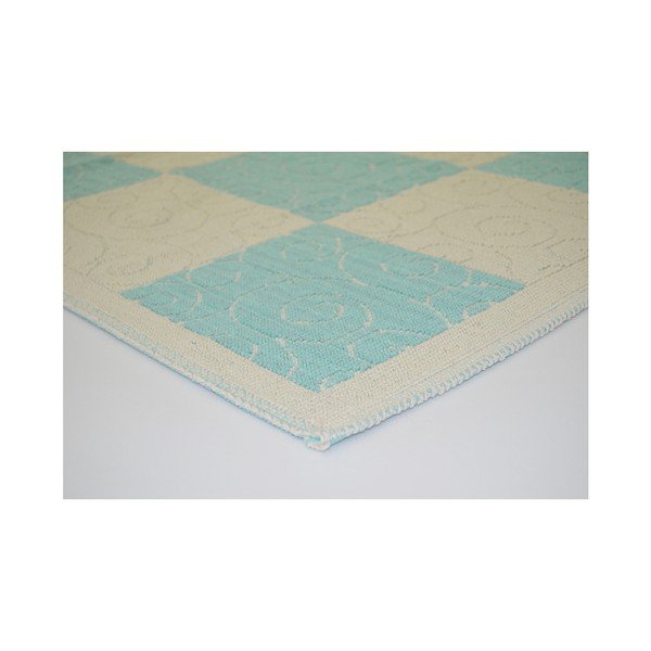Covor rezistent Vitaus Patchwork Turkuaz, 80 x 300 cm, albastru-image-1