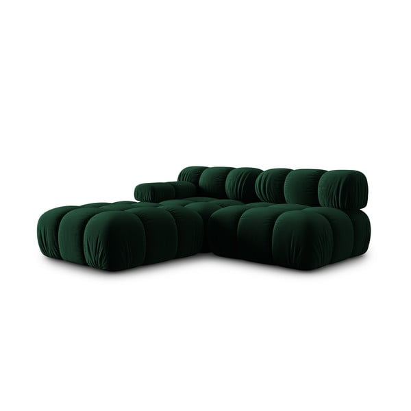 Canapea verde cu tapițerie din catifea 282 cm Bellis – Micadoni Home-image-4