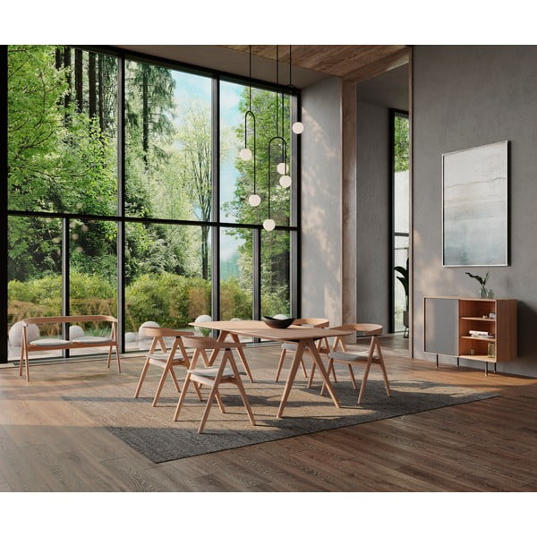 Scaun de dining negru/maro din lemn masiv de stejar Ava – Gazzda-image-1