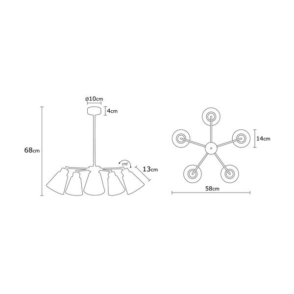 Lustră cu abajur din metal ø 58 cm Manavgat – Opviq lights-image-3