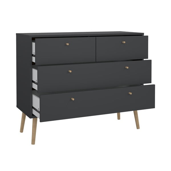 Comodă gri antracit joasă 99x82 cm Bodo – Tvilum-image-3