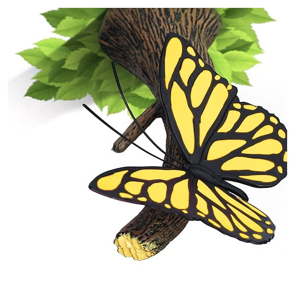 Veioză pentru perete cu autocolant Yellow Butterfly
