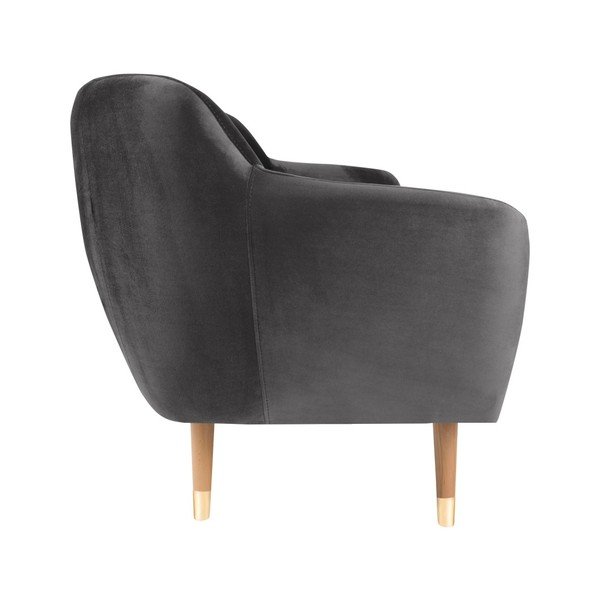 Canapea cu tapițerie din catifea Mazzini Sofas Benito, gri, 188 cm-image-3