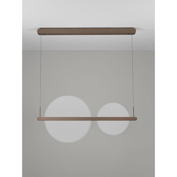 Lustră maro LED cu intensitate reglabilă din aluminiu cu abajur din sticlă acrilică Noah – Nova Luce-image-3