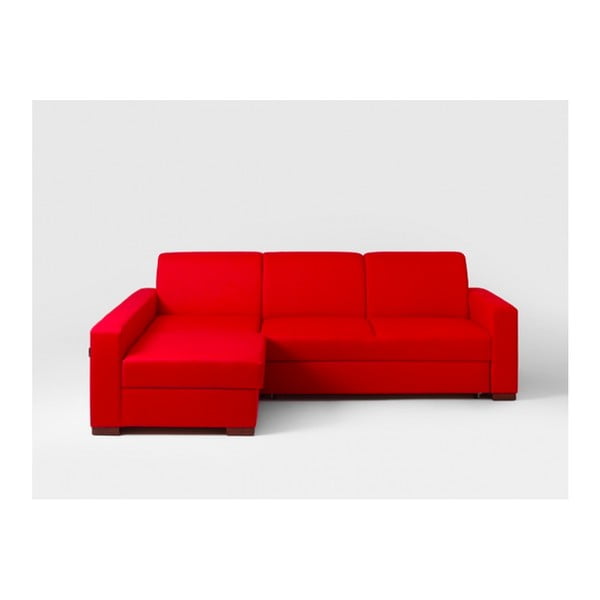 Canapea extensibilă cu șezlong pe partea dreaptă Lozier, roșu