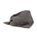 Fotoliu puf pentru copii gri închis cu tapițerie din catifea reiată Cocoon 100 – SLOWDOWN