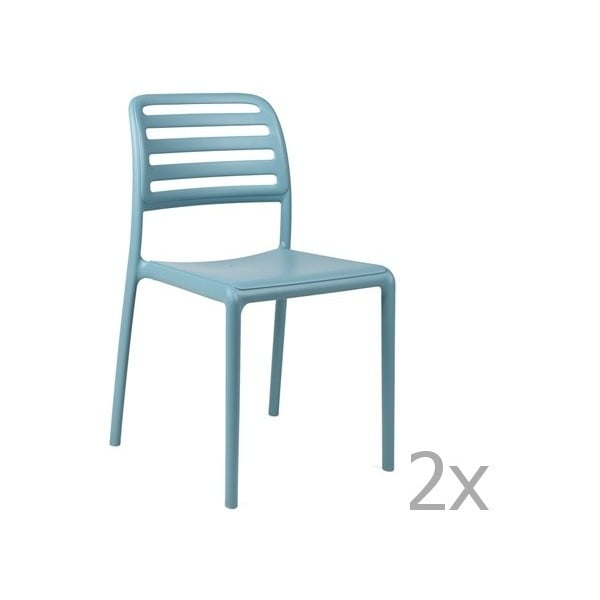 Set 2 scaune de grădină Nardi Costa Bistrot, albastru
