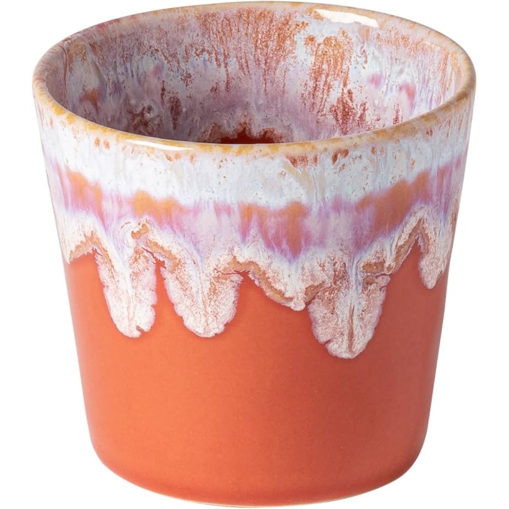 Cană albă/portocalie din gresie 210 ml Grespresso – Costa Nova