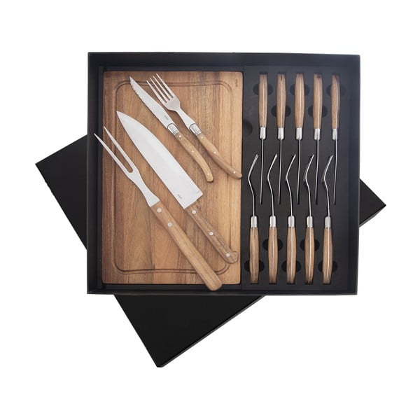 Tacâmuri argintii/în culoare naturală din oțel inoxidabil 15 buc. – Orion