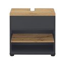Dulap sub chiuvetă gri antracit cu aspect de lemn de stejar 60x57 cm Thessa – Støraa