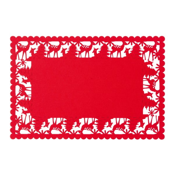 Suport farfurie Clayre & Eef Christmasy, 45 x 30 cm, roșu