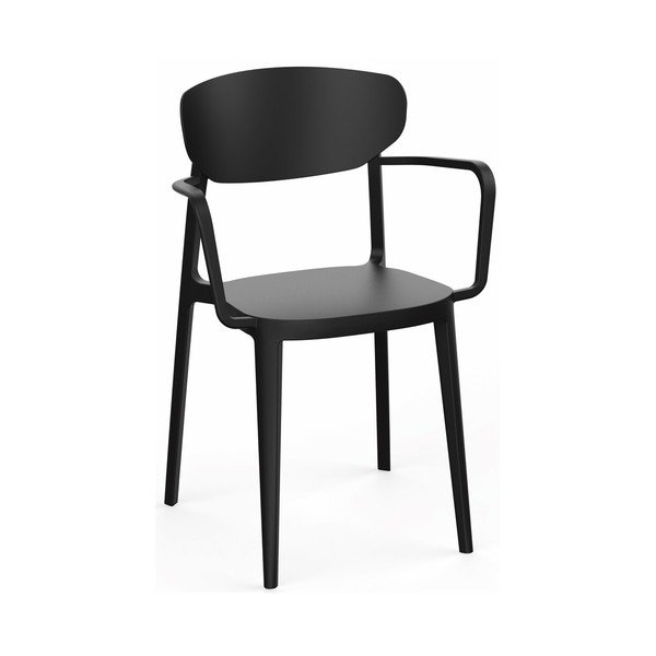 Scaun de grădină negru din plastic Mare – Rojaplast
