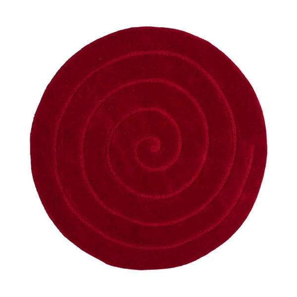 Covor rotund din lână Think Rugs Spiral, ⌀ 180 cm, roșu rubin