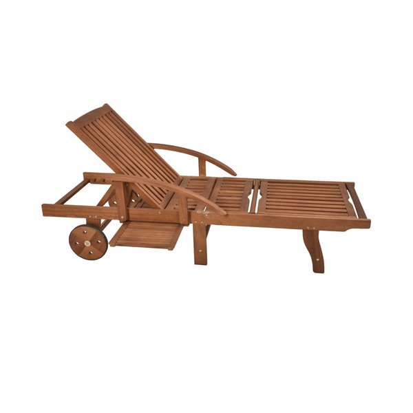 Șezlong de grădină maro din lemn masiv Beverly Hills – Garden Pleasure