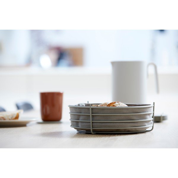 Coș pentru pâine cu căptușeală din bumbac Zone Singles, gri-image-2