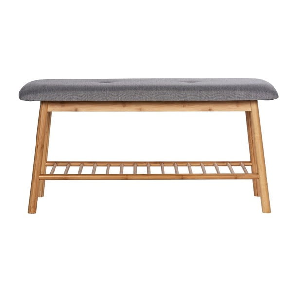 Pantofar gri/maro cu bancă din bambus Bahari – Wenko-image-2