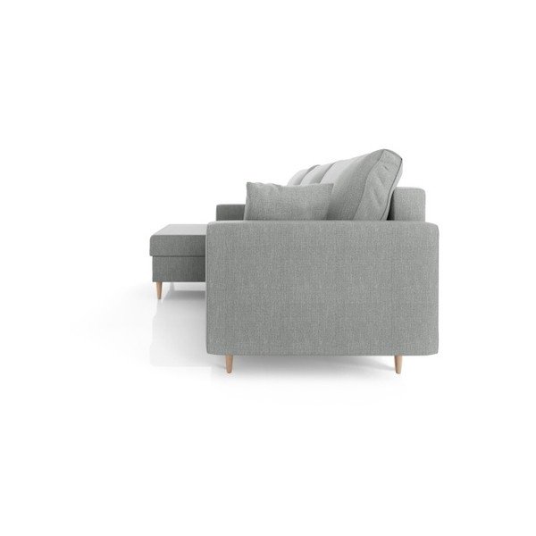 Canapea extensibilă cu spațiu de depozitare Mazzini Sofas Aubrieta, pe partea stângă, gri-image-4