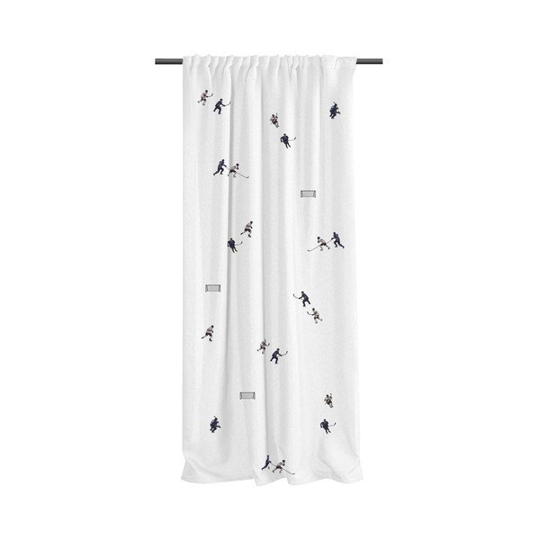 Draperie pentru copii albă din bumbac satinat 110x250 cm Ice Hockey – Butter Kings