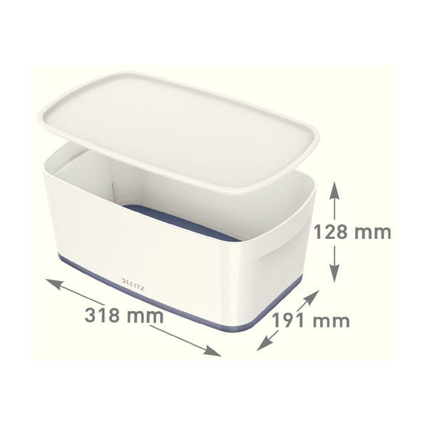 Cutie depozitare cu capac Leitz Office, volum 5 l, alb - turcoaz-image-4