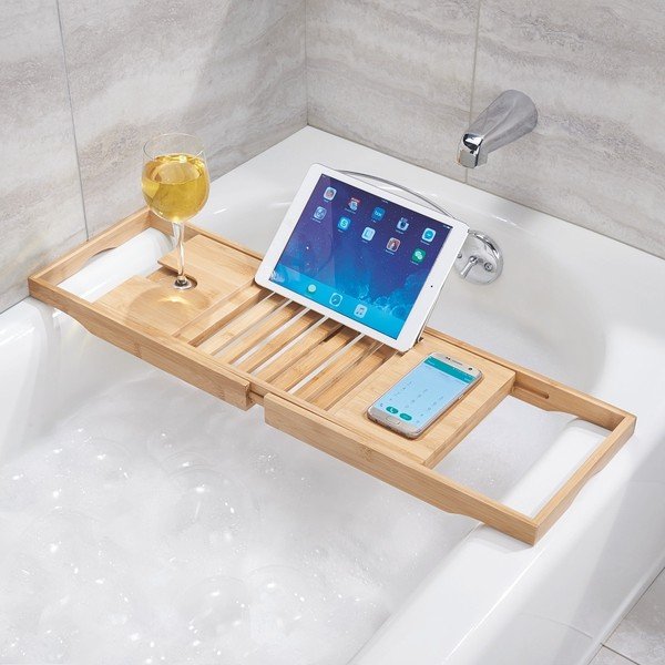 Tavă reglabilă din bambus pentru cadă iDesign Formbu-image-1