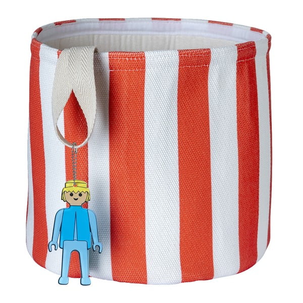 Coș de jucării pentru copii roșu din material textil ø 30x28 cm Stripes – Playmobil