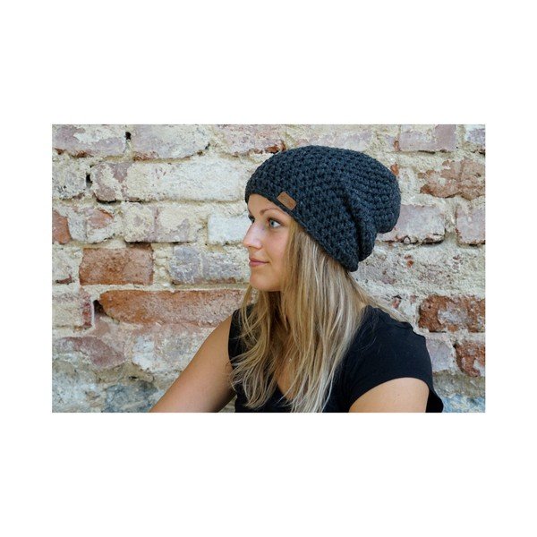 Căciulă tricotată manual DOKE Night, gri închis-image-4