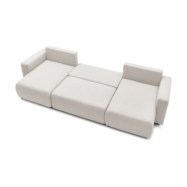 Canapea extensibilă în formă de U de culoare bej deschis Envy - Bobochic Paris-image-4