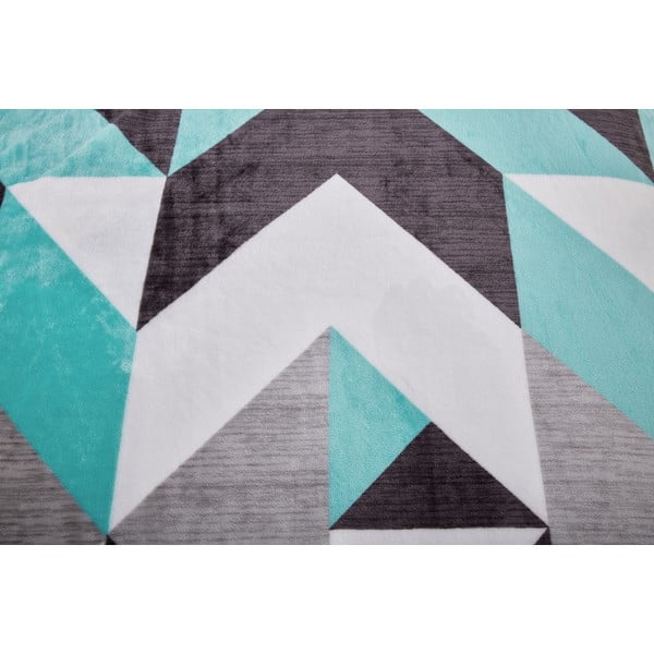 Lenjerie de pat gri/turcoaz din micropluș/cocolino pentru pat de o persoană 140x200 cm Abstract  – My House-image-4