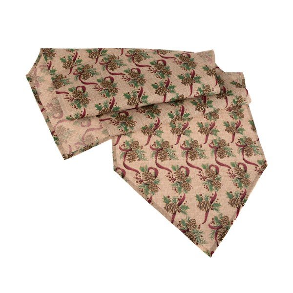 Napron cu model de Crăciun Dakls Christmas, 140 x 32 cm, bej închis