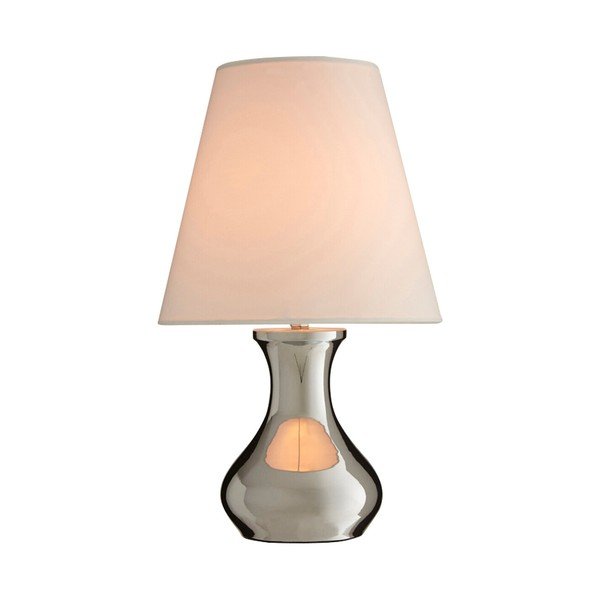 Veioză crem/argintie din metal cu abajur textil (înălțime 36 cm) Nell – Premier Housewares-image-1