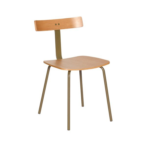 Scaun de dining verde/în culoare naturală stivuibil din metal Hock – Hübsch