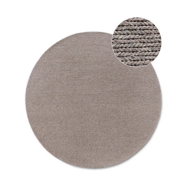 Covor maro deschis țesut manual rotund din lână ø 160 cm Francois – Villeroy&Boch