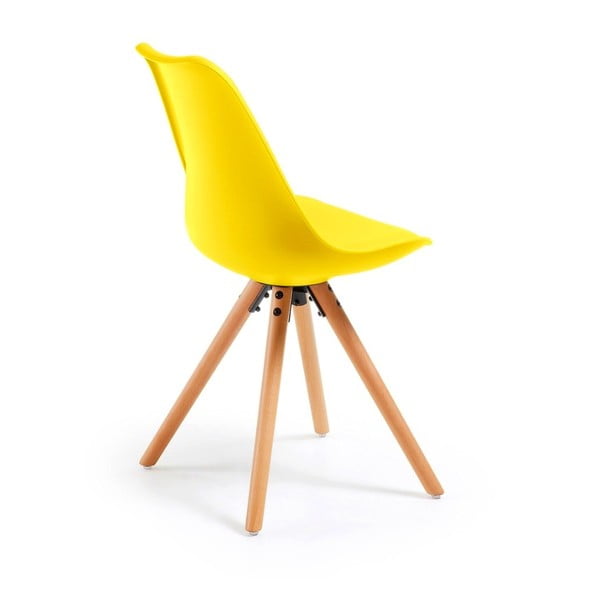 Scaun cu picioare din lemn de fag Bonami Essentials Lumos, galben-image-1