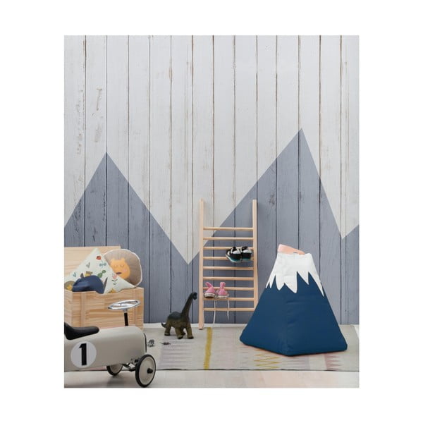 Fotoliu puf pentru copii albastru Mountain – Little Nice Things-image-1