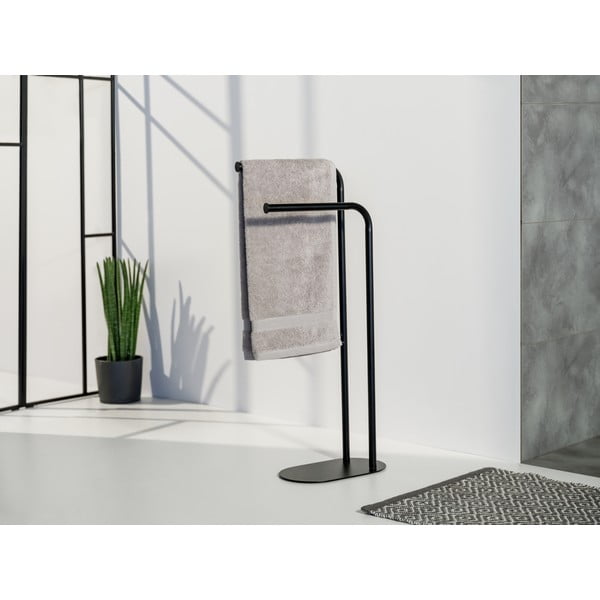 Suport pentru prosoape negru din oțel Levante – Wenko-image-2