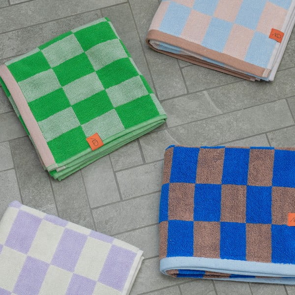 Prosoape albastru/roz din bumbac organic 2 buc. 40x55 cm Retro – Mette Ditmer Denmark-image-3