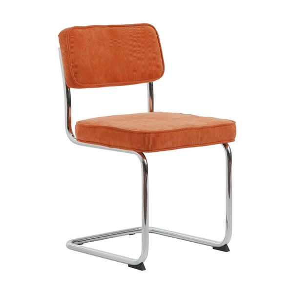 Scaun de dining portocaliu din catifea reiată Rupert – Unique Furniture-image-4