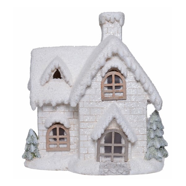 Decorațiune din ceramică în formă de casă Ewax Enchanted House, înălțime 37 cm, alb