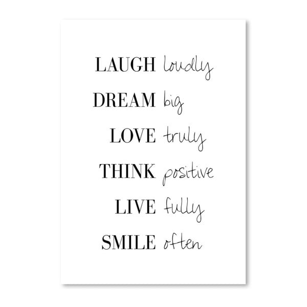 Poster Americanflat Smile To do List, 42 x 30 cm