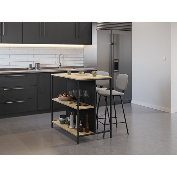 Masă de bar cu aspect de lemn de stejar 60x100 cm Sagi – Marckeric-image-2