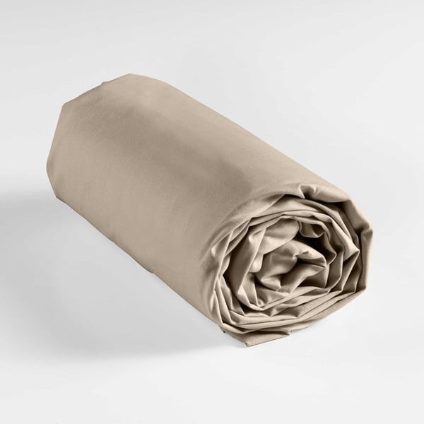 Cearceaf maro deschis din bumbac cu elastic 160x200 cm Lina – douceur d'intérieur-image-4