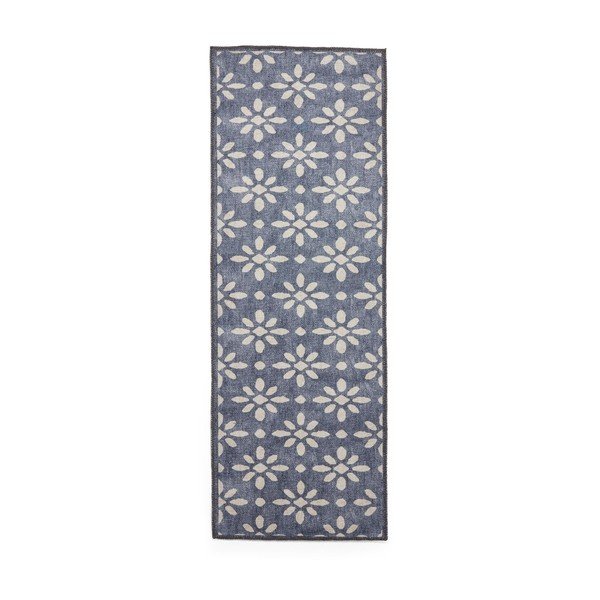 Covor tip traversă albastru închis lavabil 76x230 cm Coral Blue – Think Rugs