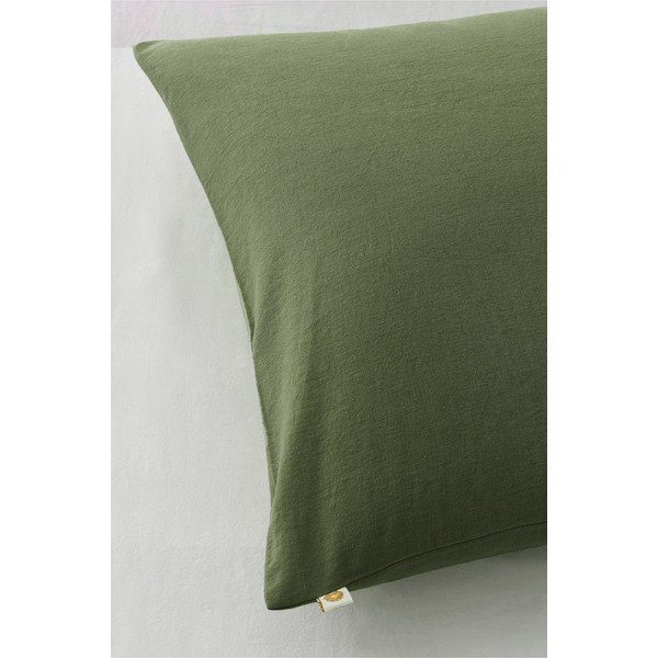 Lenjerie de pat verde din amestec de in pentru pat de o persoană 150x200 cm Elly – Ellos Home-image-3