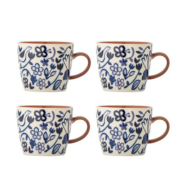 Căni albastre/crem 4 buc. din gresie ceramică 300 ml Figuria – Bloomingville