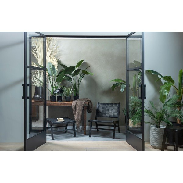 Taburet de grădină pentru fotoliu WOOOD Puk, negru-image-1