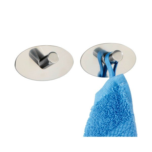 Set 2 cârlige autoadezive Wenko Piceno, oțel inoxidabil-image-1