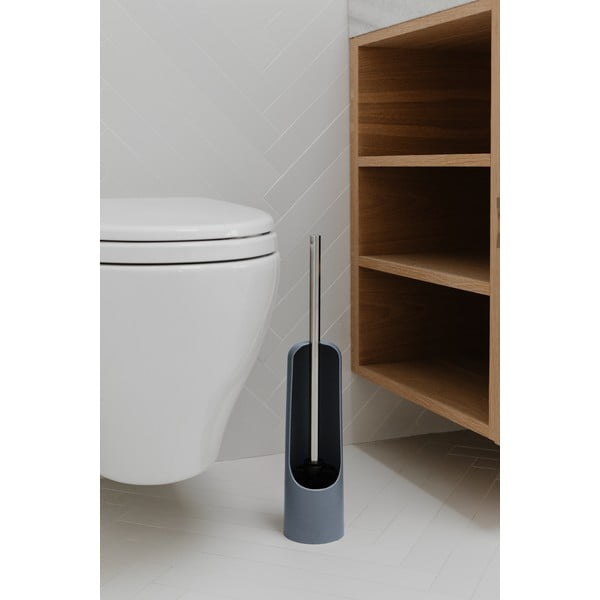 Perie de WC albastră din plastic Touch – Umbra-image-4
