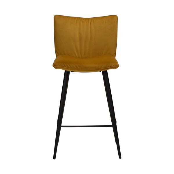 Scaun bar cu husă din catifea DAN-FORM Denmark Join, galben, înălțime 93 cm-image-1